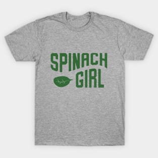 Veggie Spinach Girl Green Fan T-Shirt